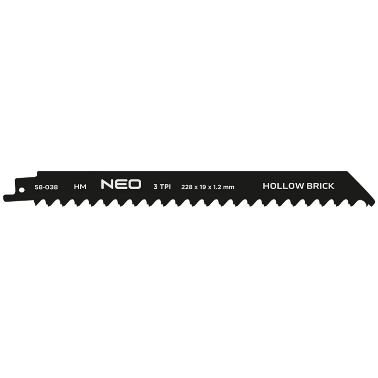 Brzeszczot do piły szablastej NEO TOOLS HM 228 x 19 x 1.2 mm 3TPI