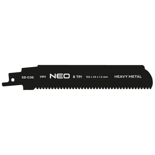 Brzeszczot do piły szablastej NEO TOOLS HM 152 x 24 x 1.2 mm 8TPI