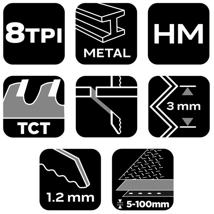 Brzeszczot do piły szablastej NEO TOOLS HM 152 x 24 x 1.2 mm 8TPI