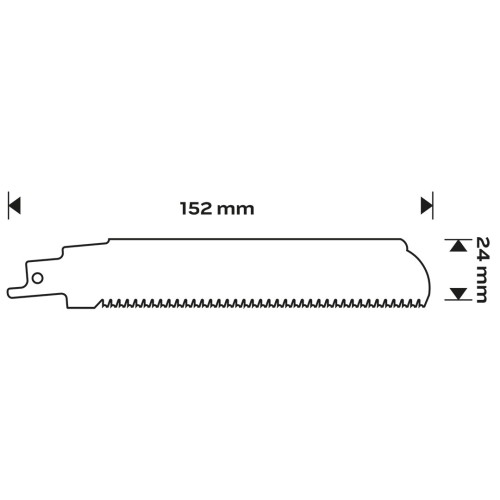 Brzeszczot do piły szablastej NEO TOOLS HM 152 x 24 x 1.2 mm 8TPI