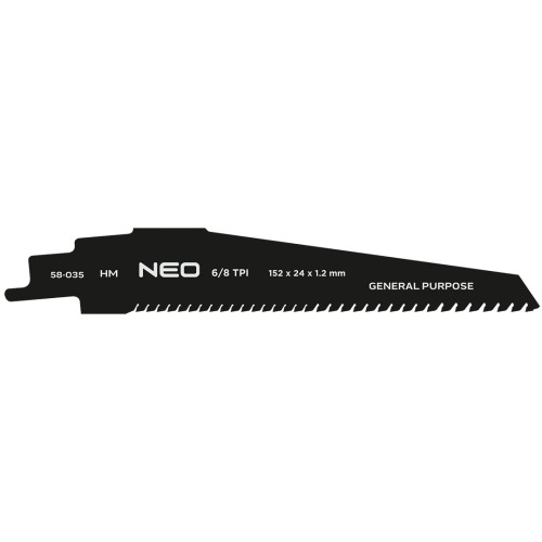 Brzeszczot do piły szablastej NEO TOOLS HM 152 x 24 x 1.2 mm 6/8 TPI
