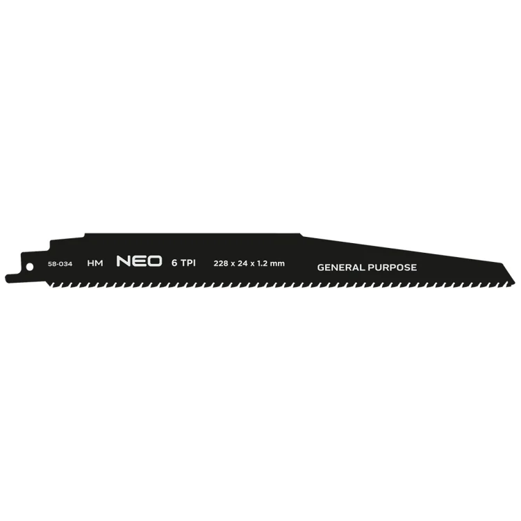 Brzeszczot do piły szablastej NEO TOOLS HM 228 x 24 x 1.2 mm 6TPI
