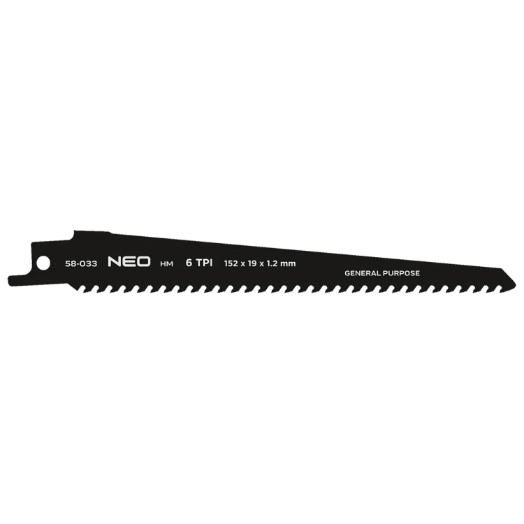 Brzeszczot do piły szablastej NEO TOOLS HM 152 x 19 x 1.2 mm 6TPI