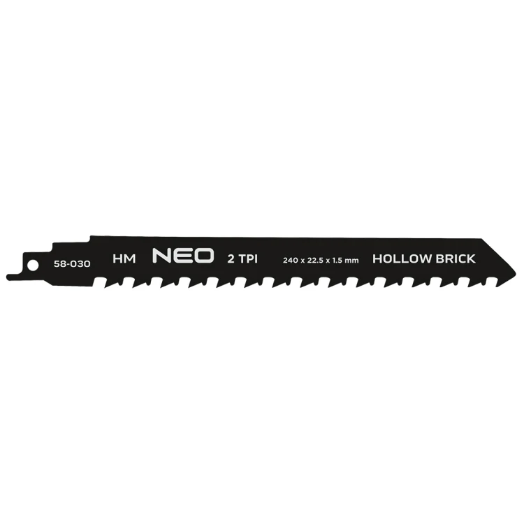 Brzeszczot do piły szablastej NEO TOOLS HM 240 x 22,5 x 1.5 mm 2TPI