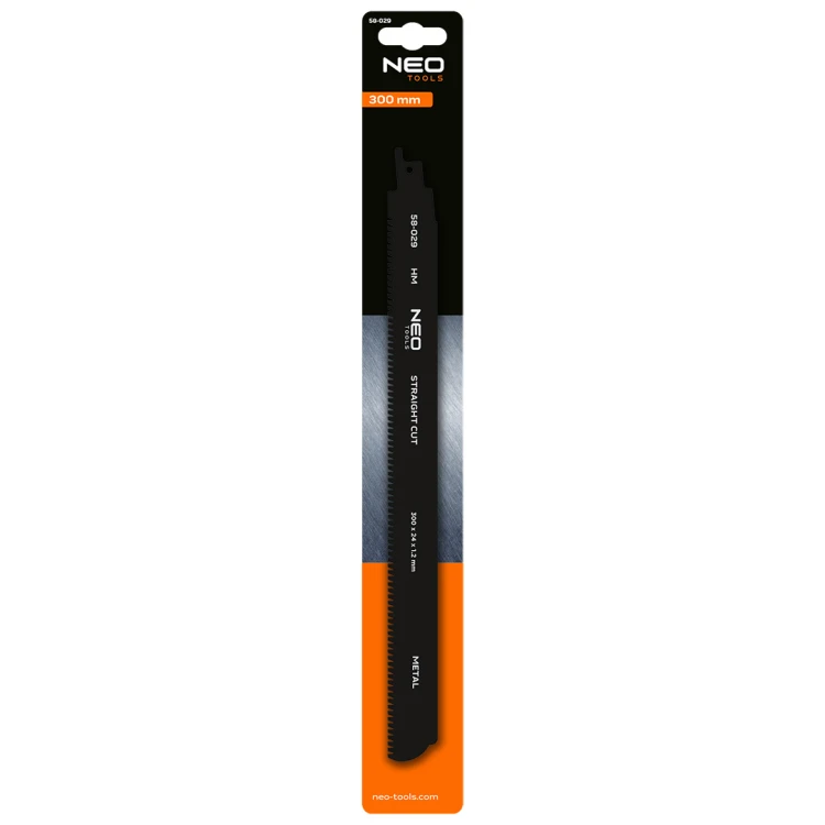 Brzeszczot do piły szablastej NEO TOOLS do prostego cięcia grubych metali (5-250 mm), 300 mm, HM