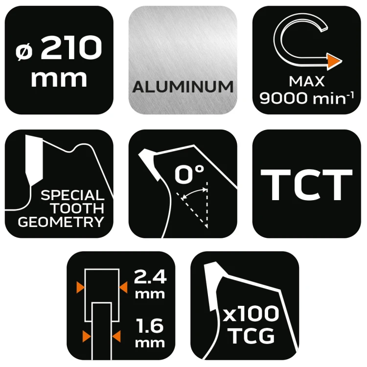 Tarcza do pilarki widiowa NEO TOOLS 210 x 30 mm 100 zębów do aluminium