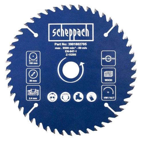 Tarcza Scheppach do PL55 160 x 20 x 2,2 mm 48 zęby 3901802705