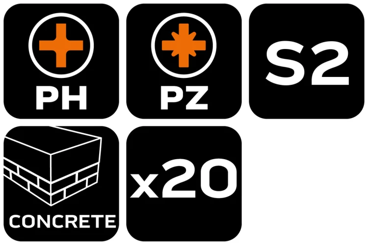 Wiertła i bity NEO TOOLS zestaw 20 el.