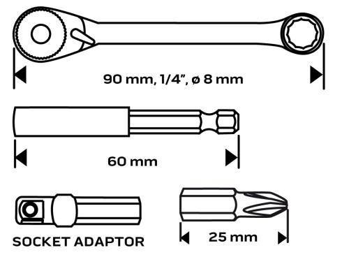 Bity 1/4" NEO TOOLS zestaw 24 szt.