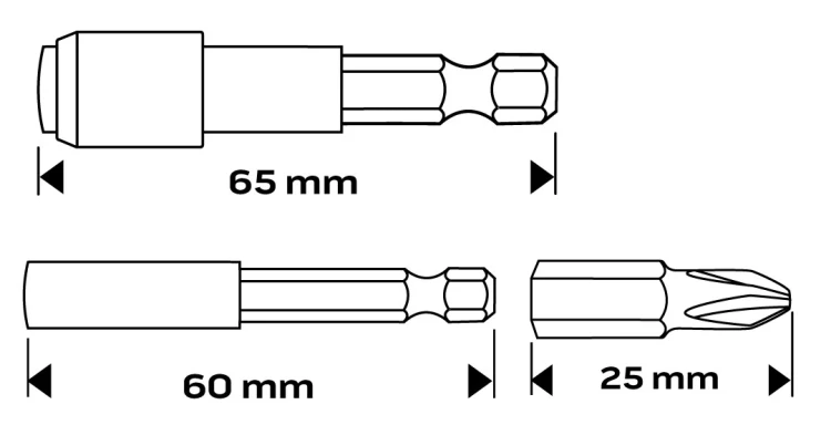Bity NEO TOOLS 1/4" zestaw 60 szt.