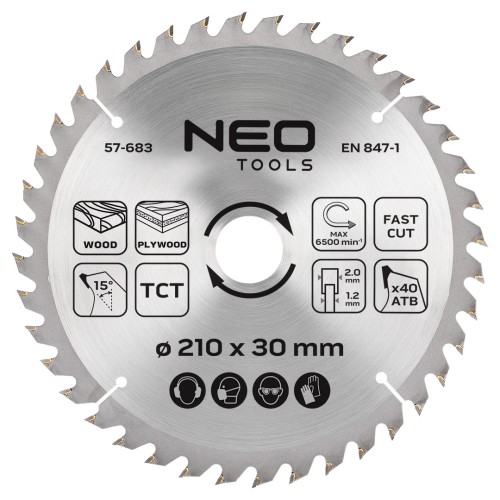Tarcza do pilarki NEO TOOLS widiowa 210 x 30 mm 40 zębów