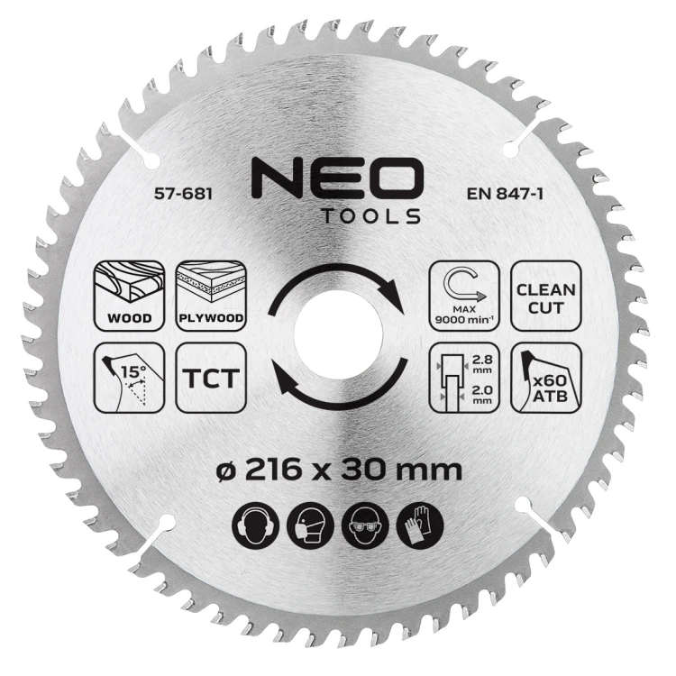 Tarcza do pilarki NEO TOOLS widiowa 216 x 30 mm 60 zębów