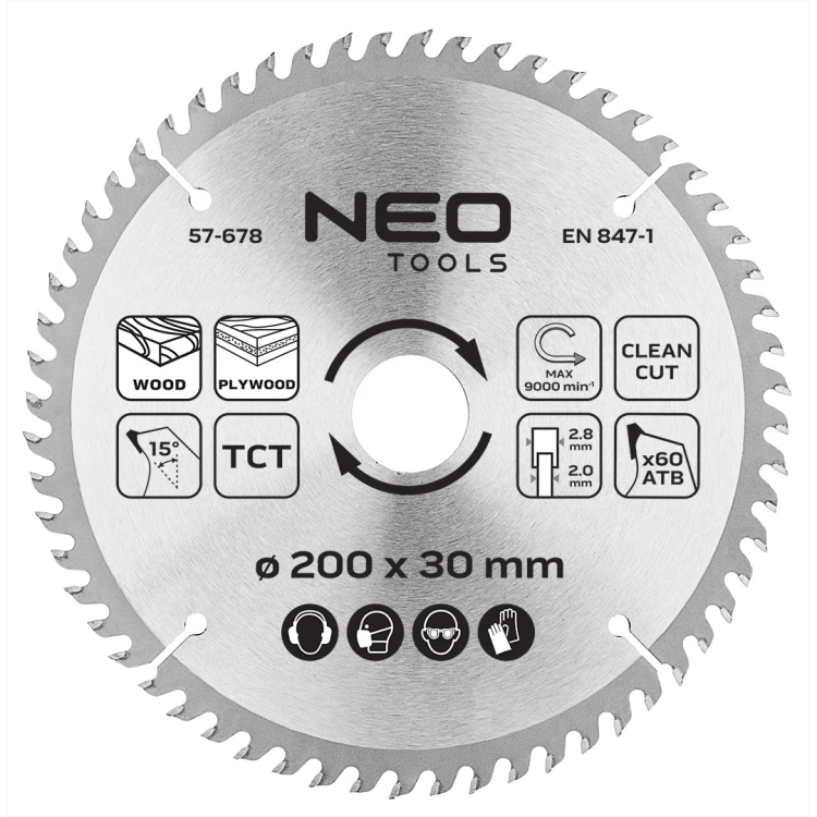 Tarcza do pilarki NEO TOOLS widiowa 200 x 30 mm 60 zębów