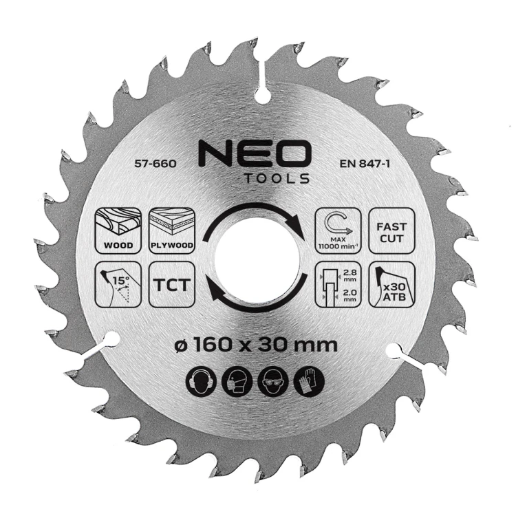 Tarcza do pilarki NEO TOOLS widiowa 160 x 30 mm 30 zębów