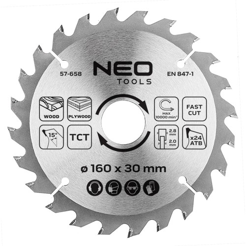 Tarcza do pilarki NEO TOOLS widiowa 160 x 30 mm 24 zęby