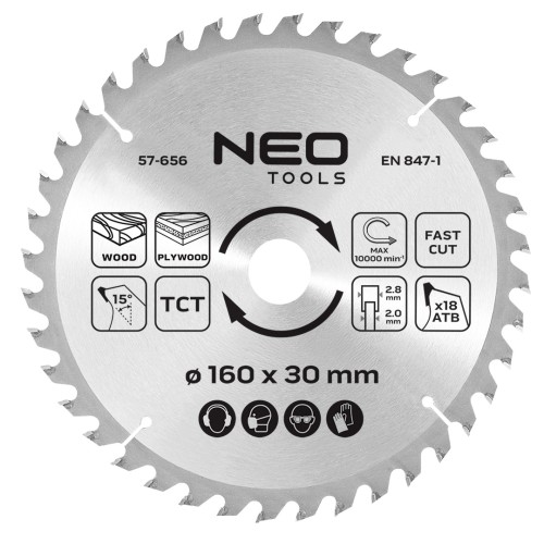 Tarcza do pilarki NEO TOOLS widiowa 160 x 30 mm 18 zębów
