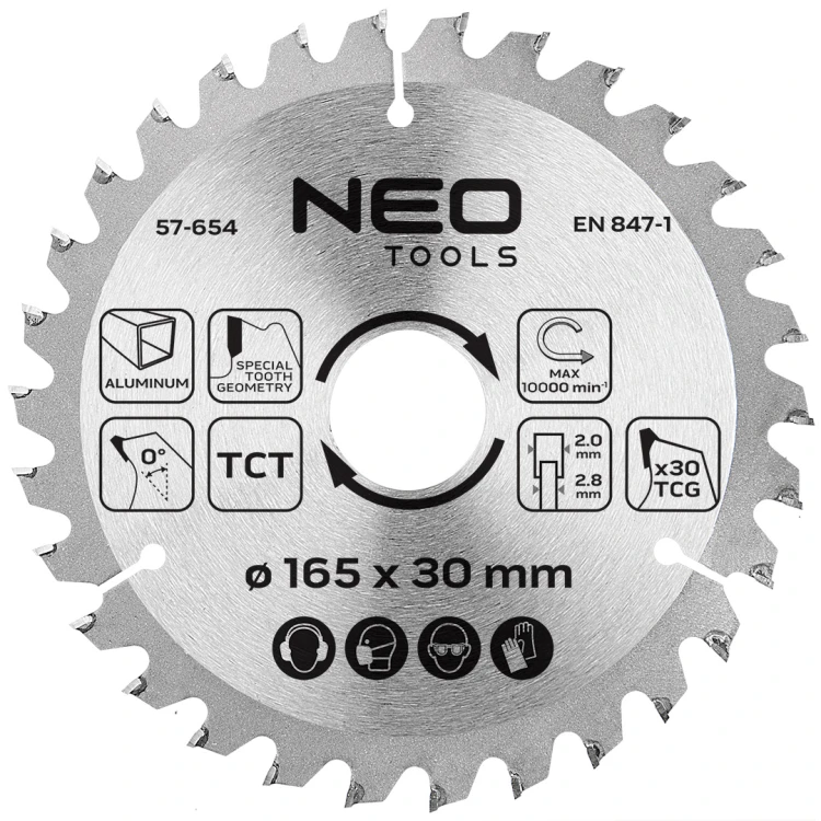 Tarcza do pilarki NEO TOOLS widiowa 165 x 30 mm 30 zębów do aluminium