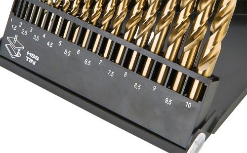 Wiertła do metalu HSS-TiN NEO TOOLS 1.0-10.0 mm zestaw 19 szt.