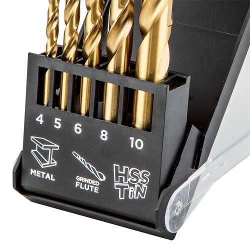 Wiertła do metalu HSS-TiN  NEO TOOLS 4.0 - 10 mm zestaw 5 szt.
