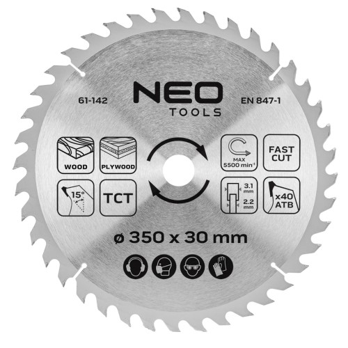 Tarcza do pilarki NEO TOOLS widiowa 350 x 30 mm 40 zębów