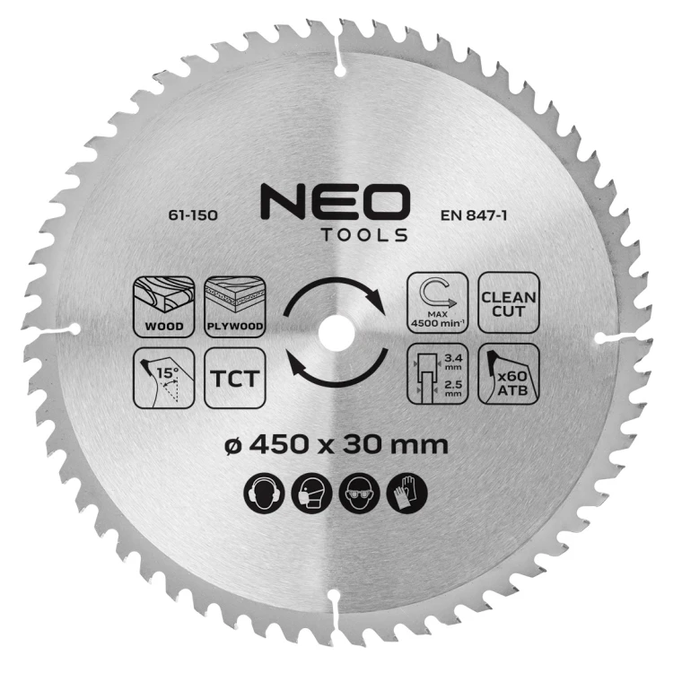 Tarcza do pilarki NEO TOOLS widiowa 450 x 30 mm 60 zębów