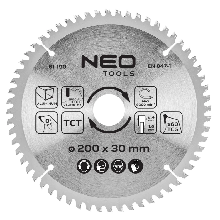 Tarcza do pilarki NEO TOOLS widiowa 200 x 30 mm 60 zębów do aluminium