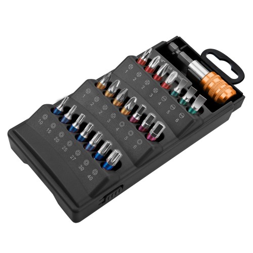 Końcówki wkrętakowe NEO TOOLS z uchwytem 1/4" zestaw 22 szt.
