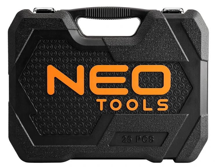 Zestaw kluczy nasadowych NEO TOOLS 1/2" 25 szt., satynowy