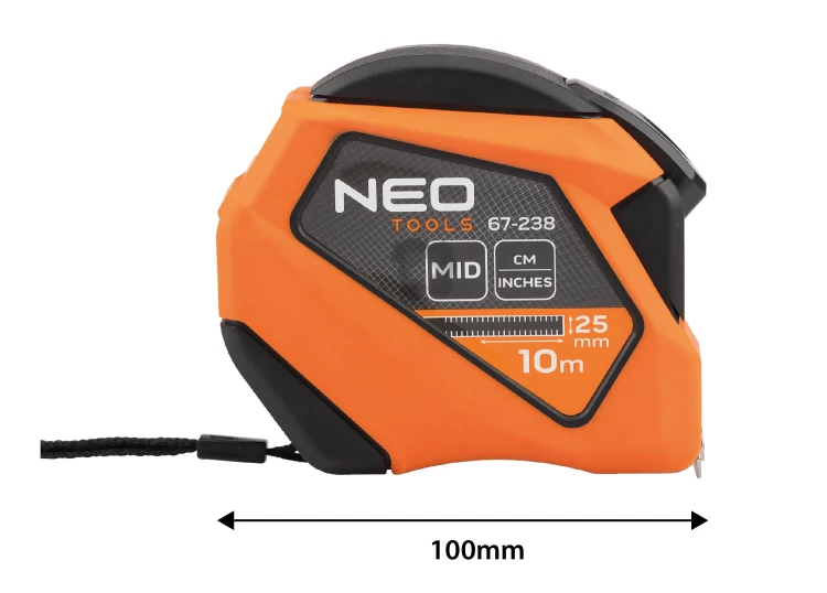 Miara zwijana stalowa NEO TOOLS 10 m x 25 mm, calowa
