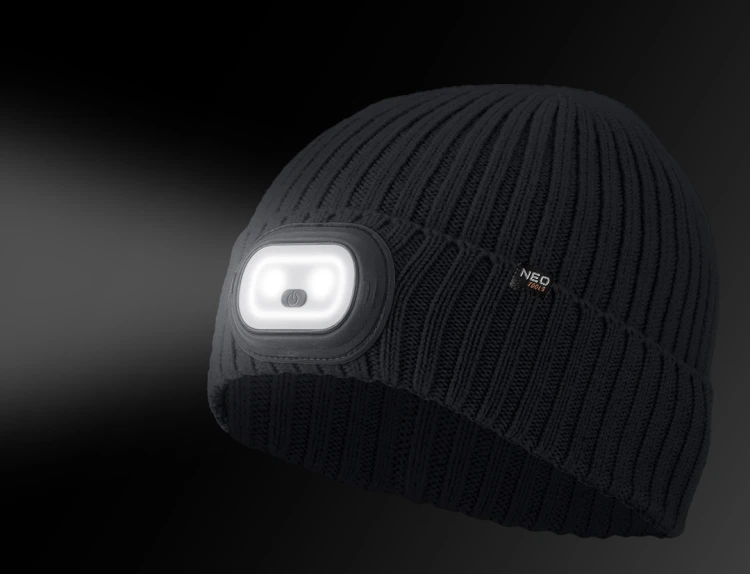Czapka z latarką NEO TOOLS LED RGB, grafitowa