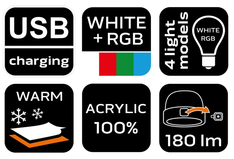 Czapka z latarką NEO TOOLS LED RGB, grafitowa