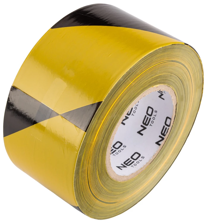 Taśma ostrzegawcza NEO TOOLS żółto-czarna 75 mm x 500 m