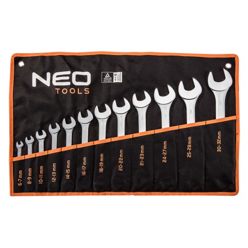 Klucze płaskie dwustronne NEO TOOLS 6-32 mm zestaw 12 szt.