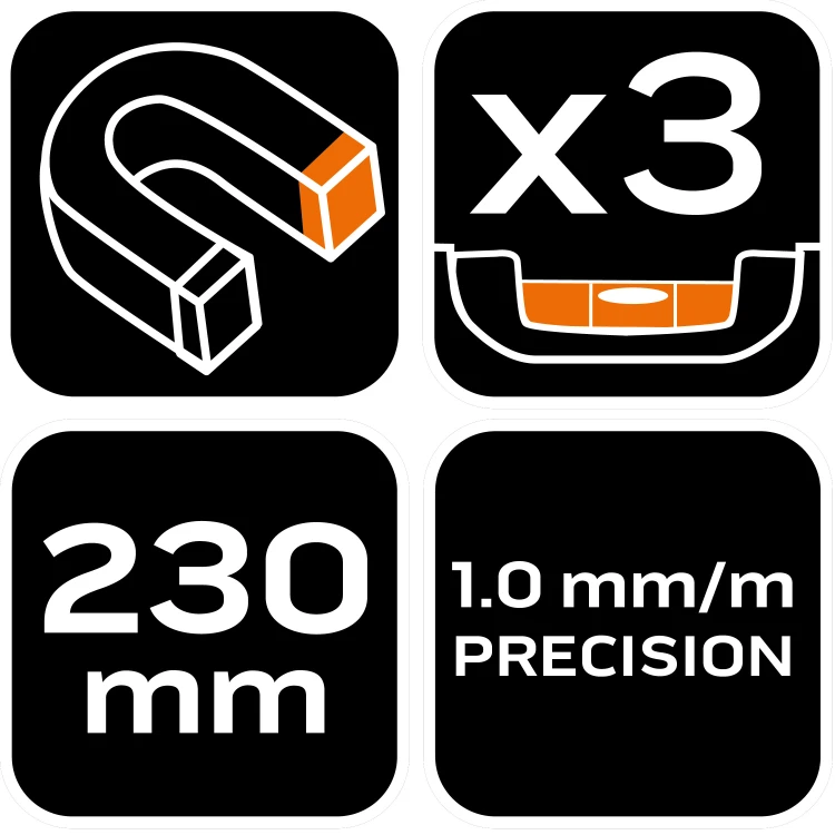 Poziomnica Torpedo 230 mm NEO TOOLS poziomica z magnesem