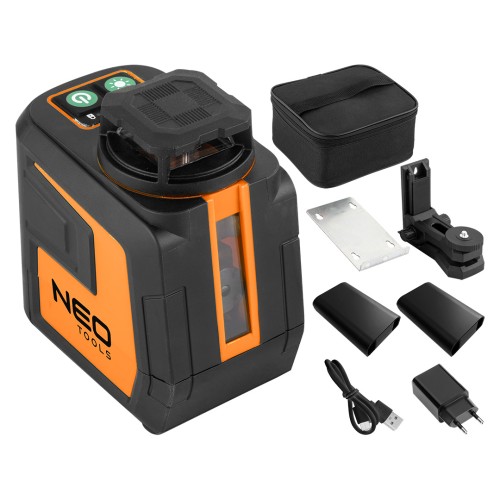 Laser płaszczyznowy neo tools 20 m. 5 linii zielony etui magnetyczny uchwyt