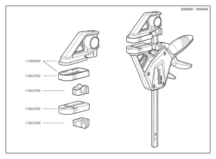 Ścisk jednoręczny PRO ERGO 300 mm Wolfcraft 3091000