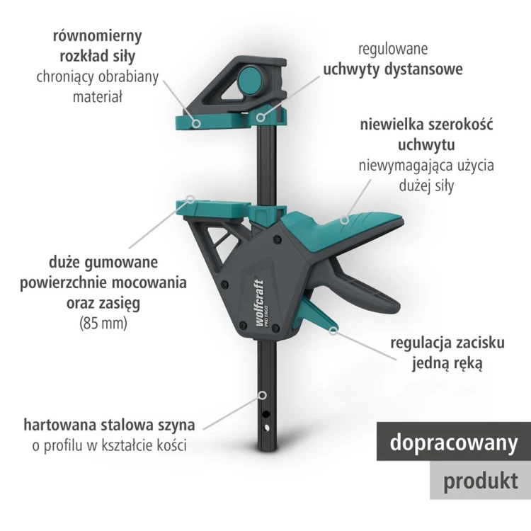 Ścisk jednoręczny PRO ERGO 300 mm Wolfcraft 3091000