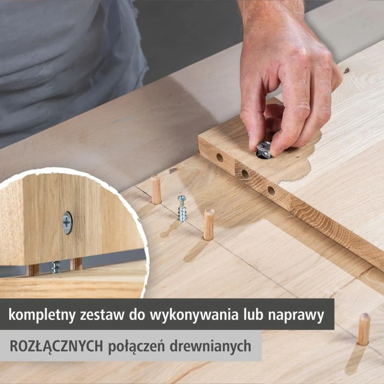 Zestaw mimośrodowych złączy meblowych, Wolfcraft 4665000