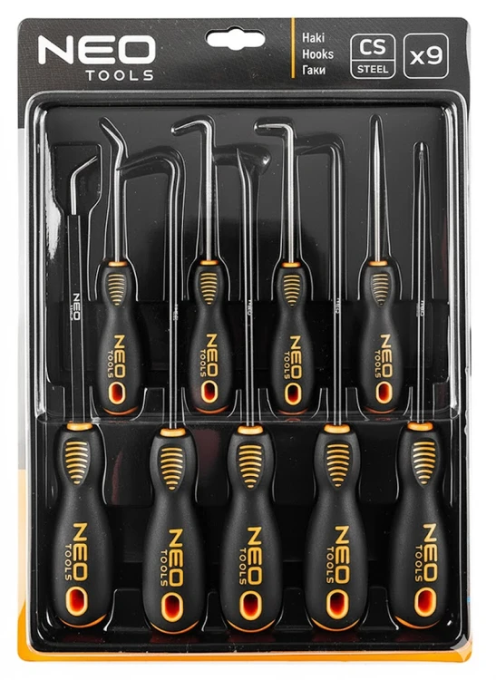 Haki techniczne NEO TOOLS zestaw haczyków 9 szt.