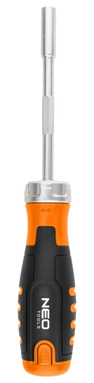 Wkrętak NEO TOOLS z grzechotką i zestawem bitów 12 szt.