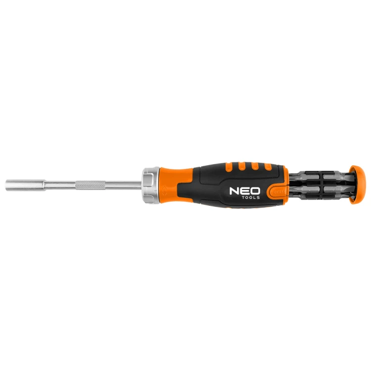 Wkrętak NEO TOOLS z grzechotką i zestawem bitów 12 szt.