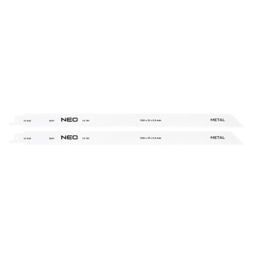 Brzeszczoty do piły szablastej NEO TOOLS 300 x 19 x 0.9 mm,14TPI kpl. 2 szt.