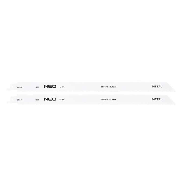 Brzeszczoty do piły szablastej NEO TOOLS 300 x 19 x 0.9 mm,14TPI kpl. 2 szt.