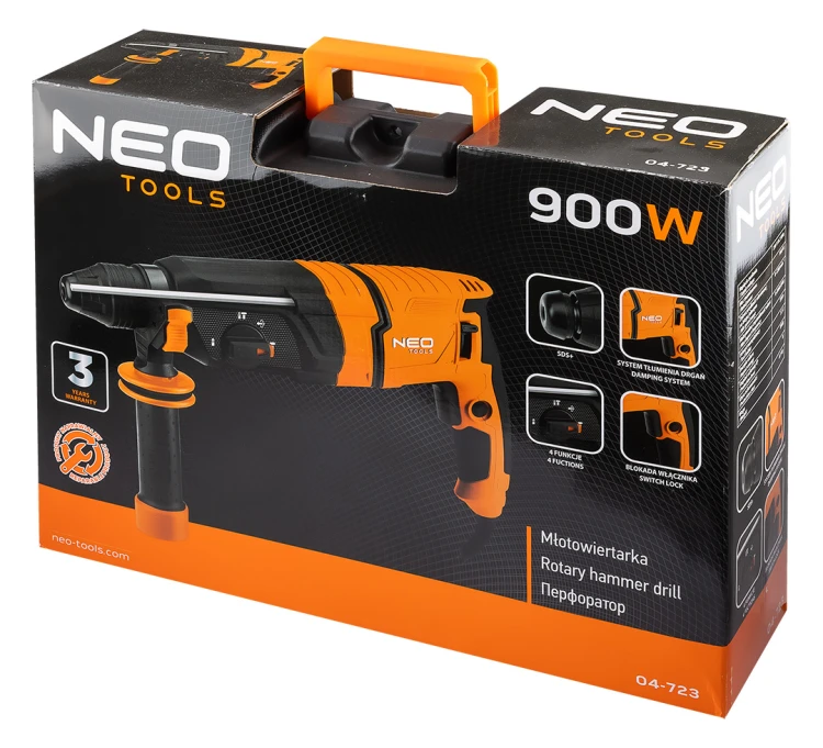 Młotowiertarka SDS+ NEO TOOLS  900W 3.5J walizka