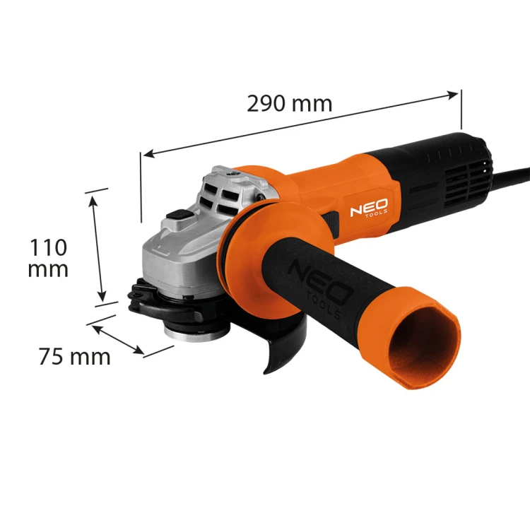 Szlifierka kątowa NEO TOOLS 1000W tarcza 125 x 22.2 mm, regulowane obroty 3000-12000 min-1