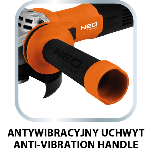 Szlifierka kątowa NEO TOOLS 1000W tarcza 125 x 22.2 mm, regulowane obroty 3000-12000 min-1