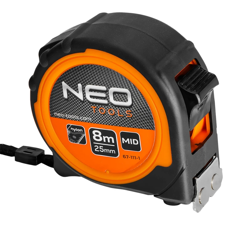 Miara zwijana stalowa NEO TOOLS 8 m x 25 mm, magnes