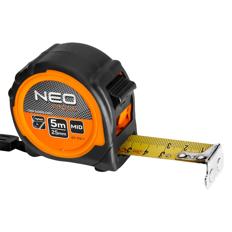 Miara zwijana stalowa NEO TOOLS 5 m x 25 mm, magnes