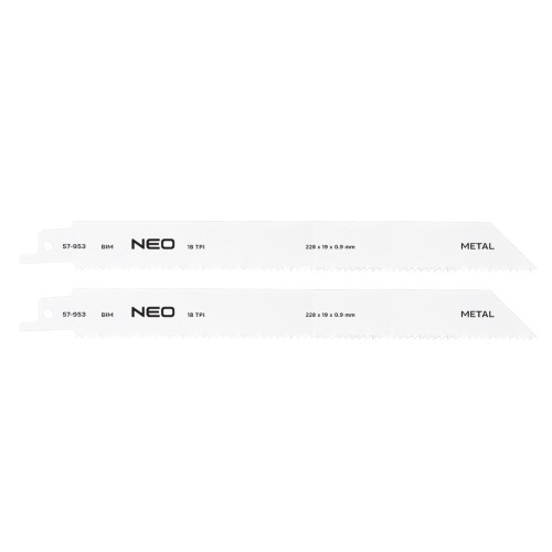 Brzeszczoty do piły szablastej NEO TOOLS 228 x 19 x 0.9 mm 18TPI kpl. 2 szt.