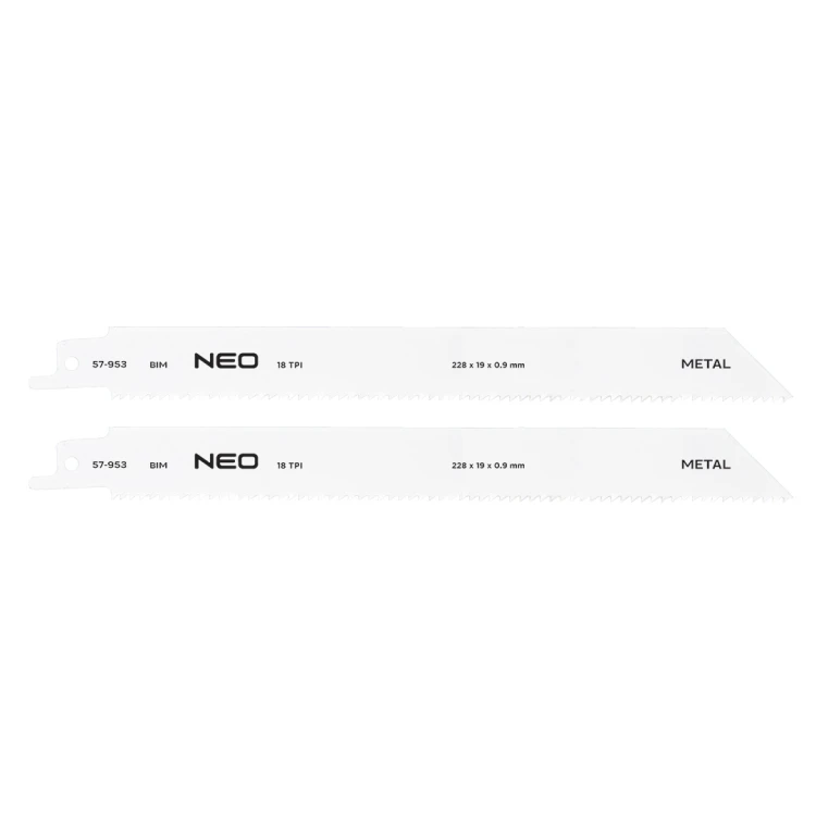 Brzeszczoty do piły szablastej NEO TOOLS 228 x 19 x 0.9 mm 18TPI kpl. 2 szt.